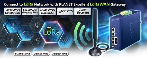 PLANET Product News:   LoRaWAN Gateway with 5-Port 10/100/1000T